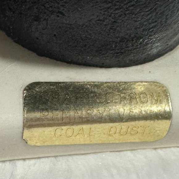 Vintage Black Owl on ceramic base crafted from Pennsylvania Coal Dust - Picture 2 of 10